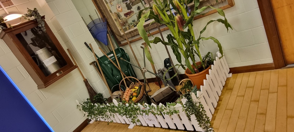 The hall was 'dressed' as an allotment.